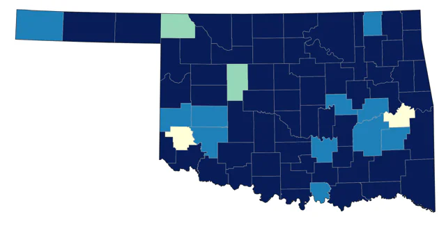 Harris's Sparrow county map