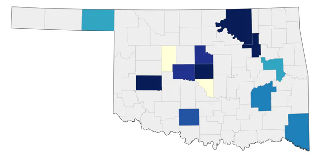 Helmeted Guineafowl county map