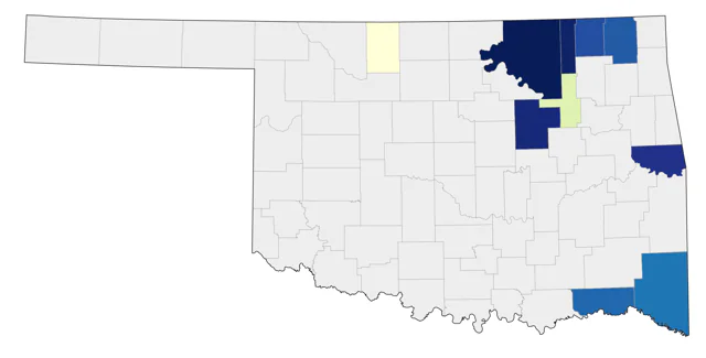 Henslow's Sparrow county map