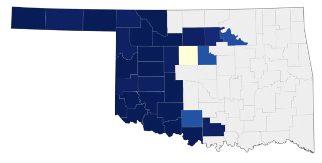 Ladder-backed Woodpecker county map