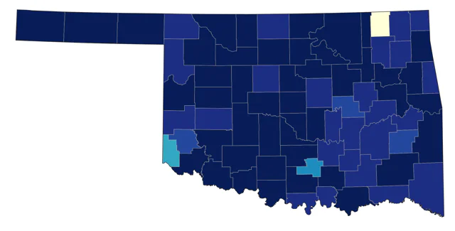Lesser Scaup county map