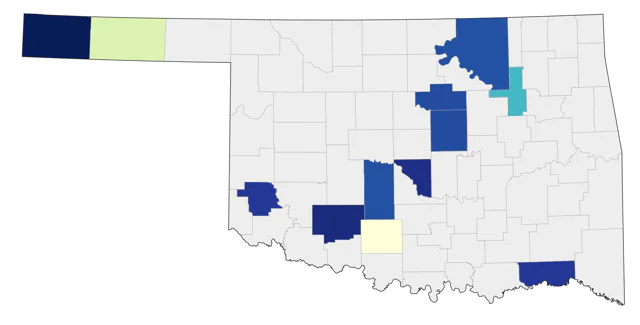 Lewis's Woodpecker county map
