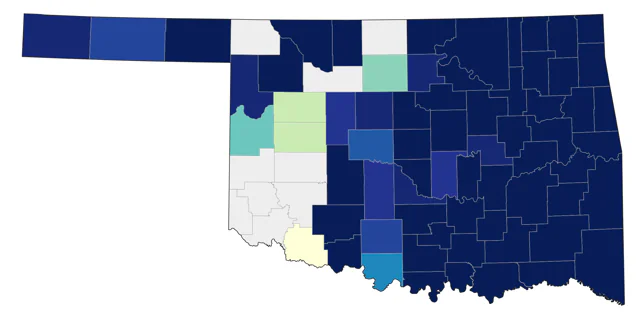 Northern Parula county map