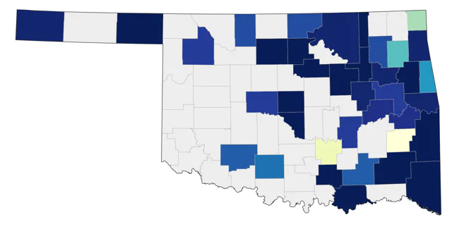 Ovenbird county map