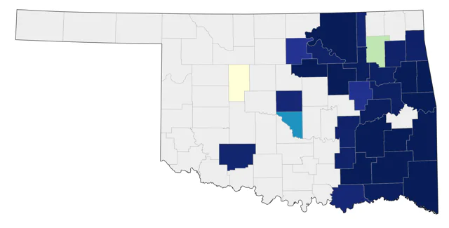 Prairie Warbler county map