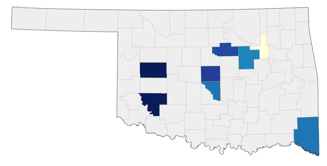 Red-necked Grebe county map