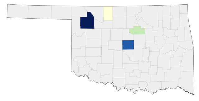 Red Phalarope county map