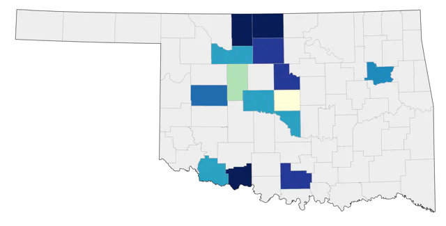 Whooping Crane county map