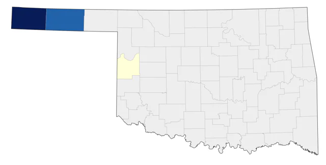 Woodhouse's Scrub-Jay county map