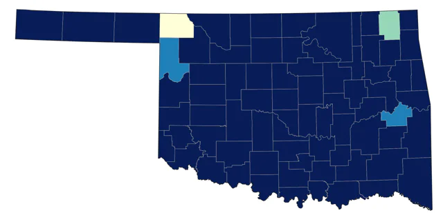 Yellow-billed Cuckoo county map