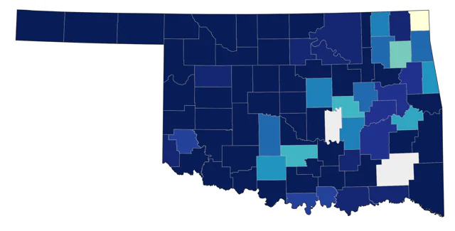 Yellow-headed Blackbird county map