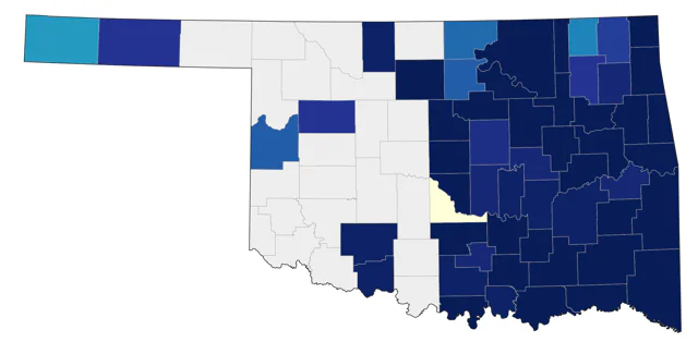 Yellow-throated Vireo county map