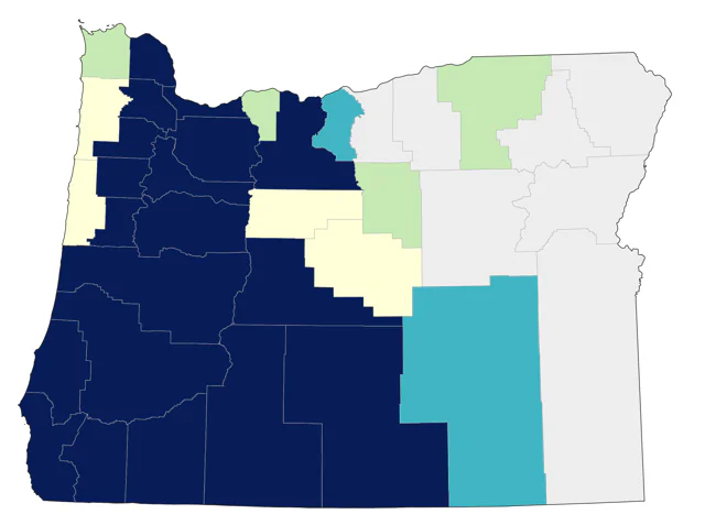 Acorn Woodpecker county map
