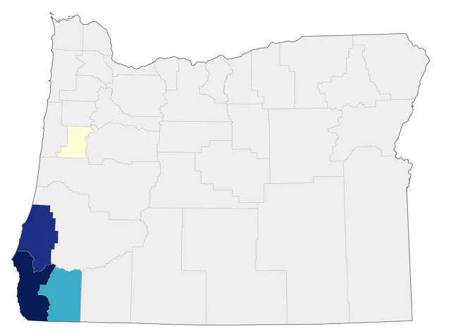 Allen's Hummingbird county map