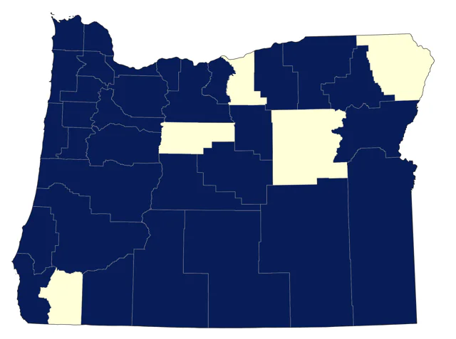 American Pipit county map