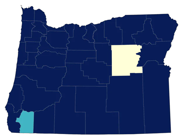 American White Pelican county map