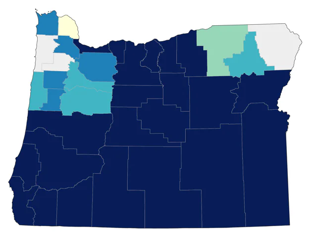 Ash-throated Flycatcher county map