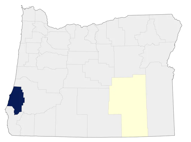 Bell's Vireo county map