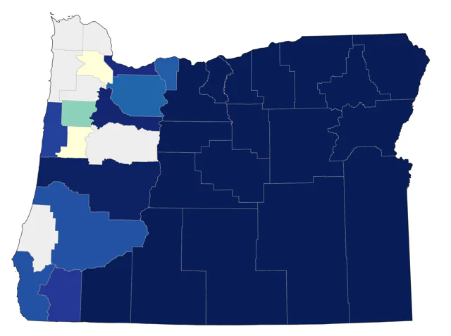 Black-billed Magpie county map