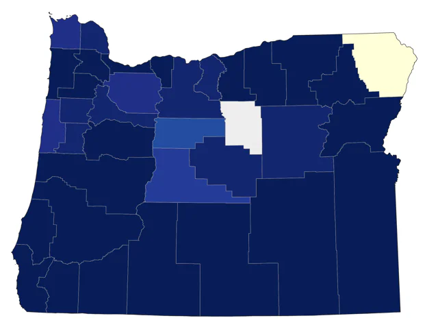 Black-crowned Night Heron county map