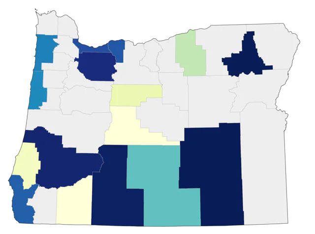 Black-throated Blue Warbler county map
