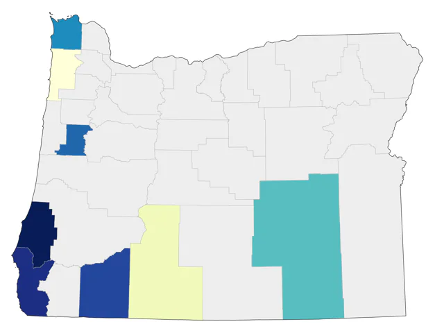 Blackburnian Warbler county map