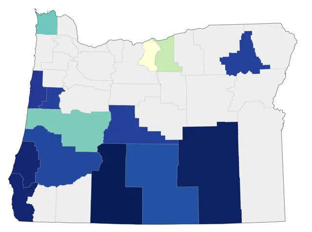 Blackpoll Warbler county map