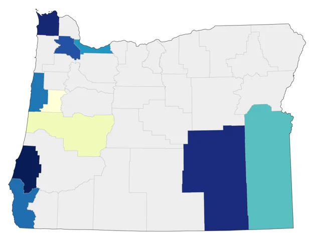 Blue Grosbeak county map