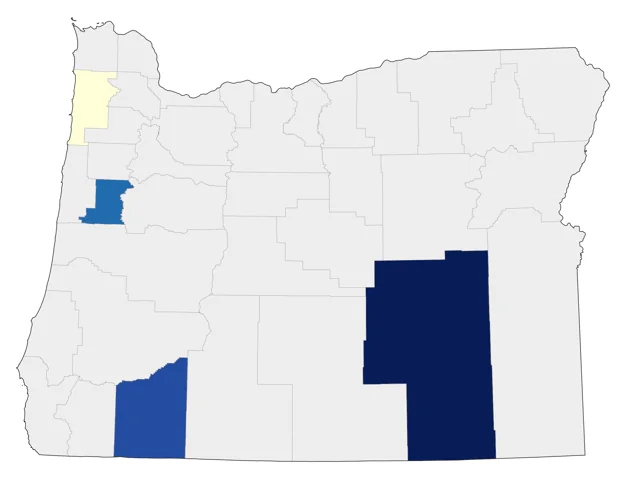 Blue-headed Vireo county map