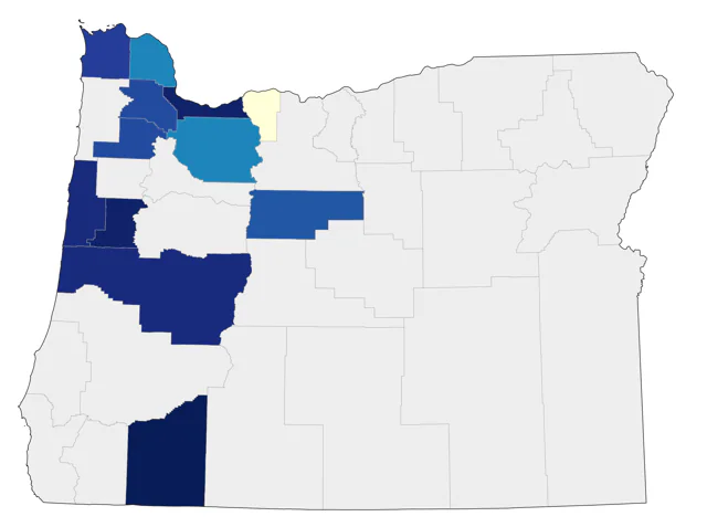 Budgerigar county map