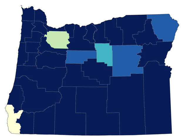 Canvasback county map