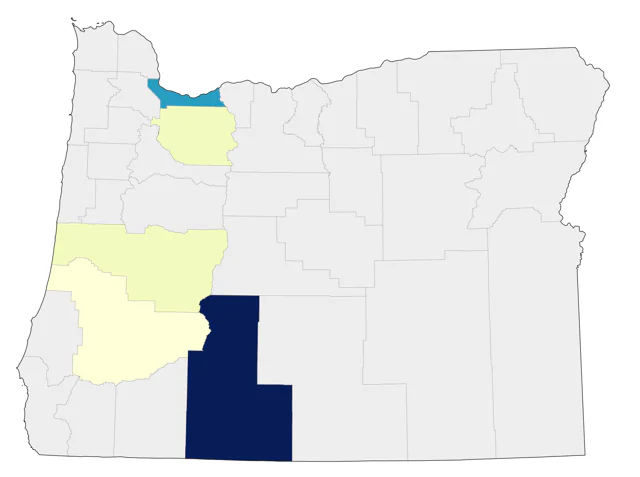 Chimney Swift county map