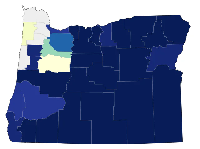 Common Poorwill county map