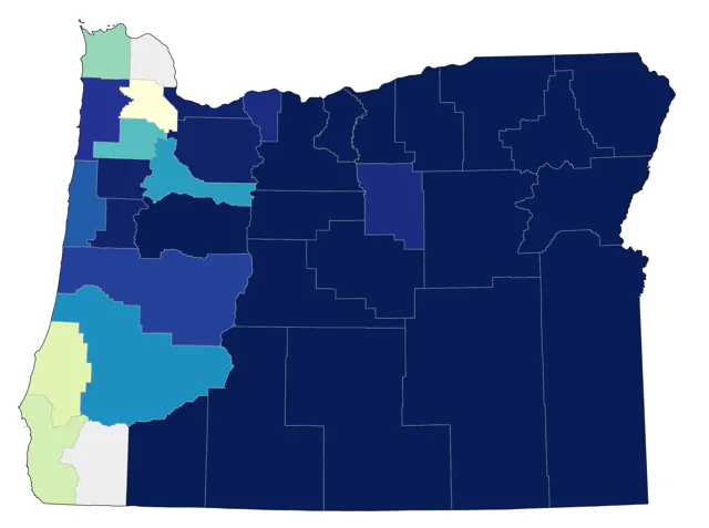 Ferruginous Hawk county map