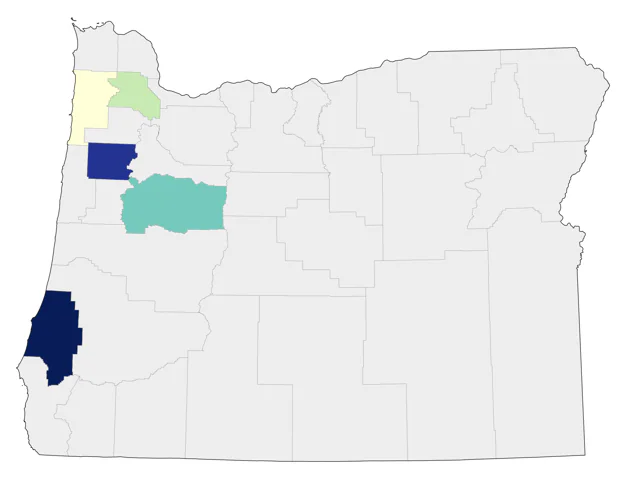 Garganey county map