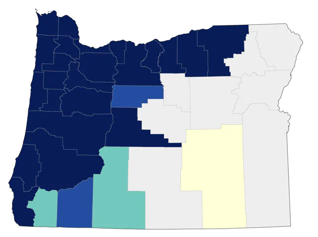 Glaucous-winged Gull county map