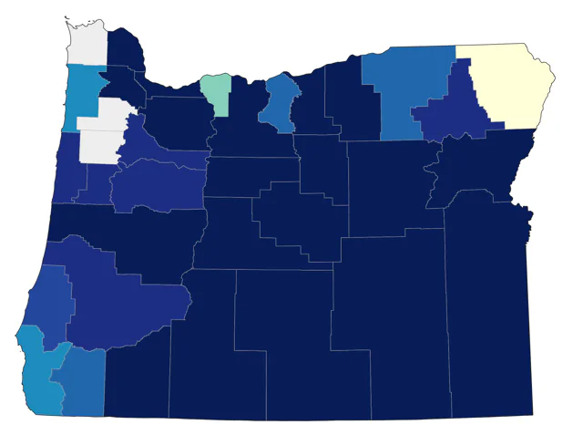 Gray Flycatcher county map