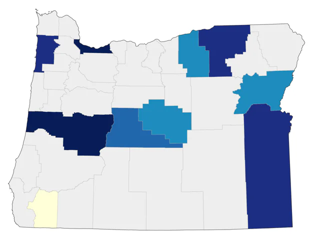Helmeted Guineafowl county map