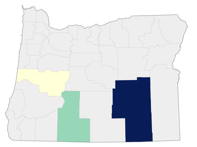 LeConte's Sparrow county map