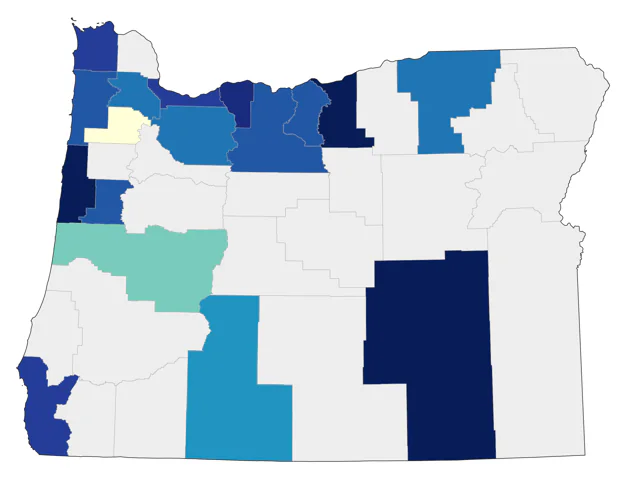 Lesser Black-backed Gull county map