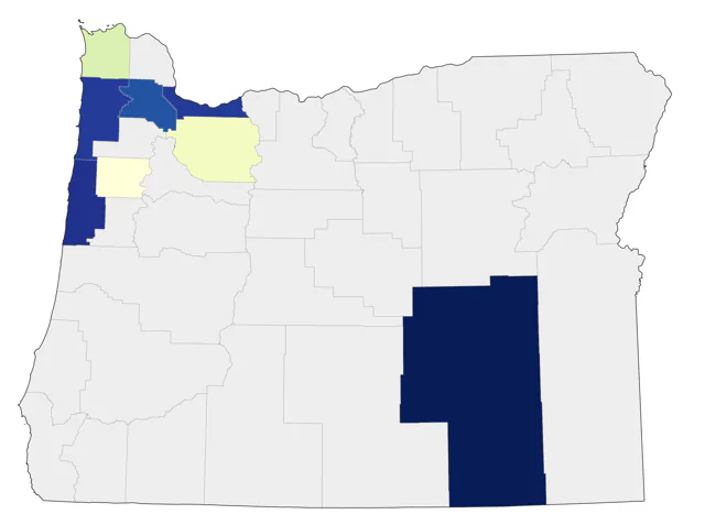 Little Blue Heron county map