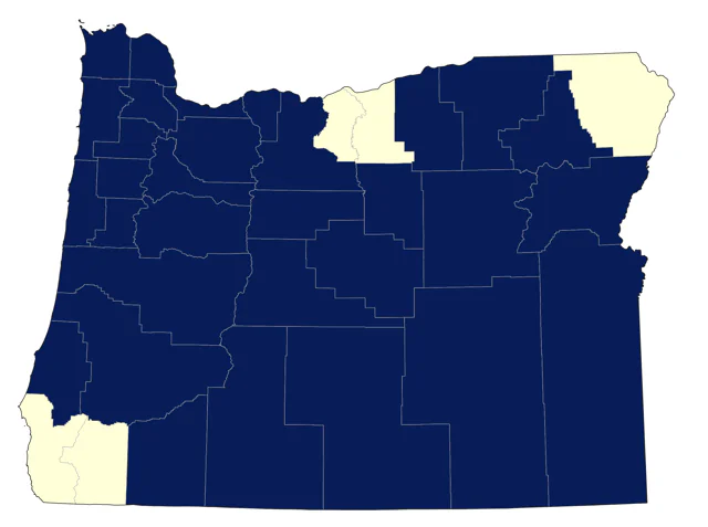 Long-billed Dowitcher county map