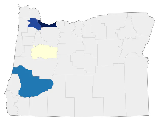 Monk Parakeet county map