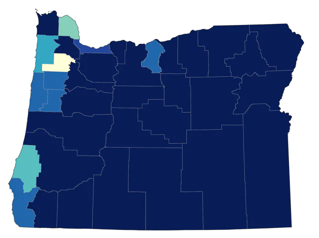 Mountain Chickadee county map