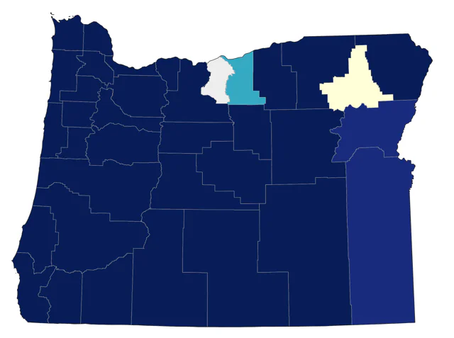 Mountain Quail county map