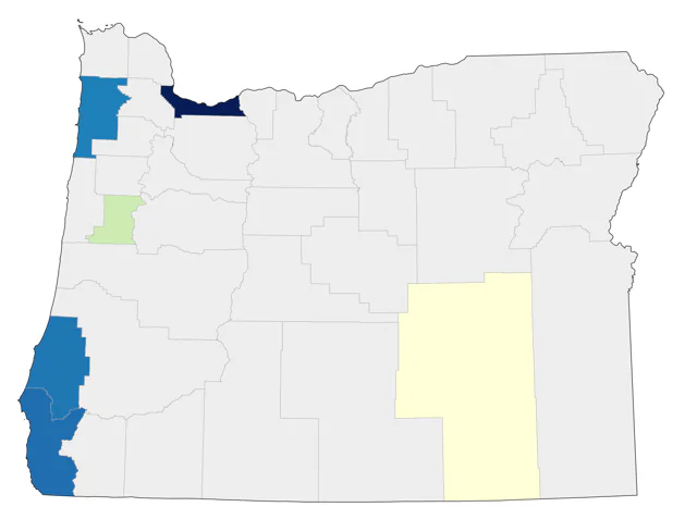 Northern Wheatear county map