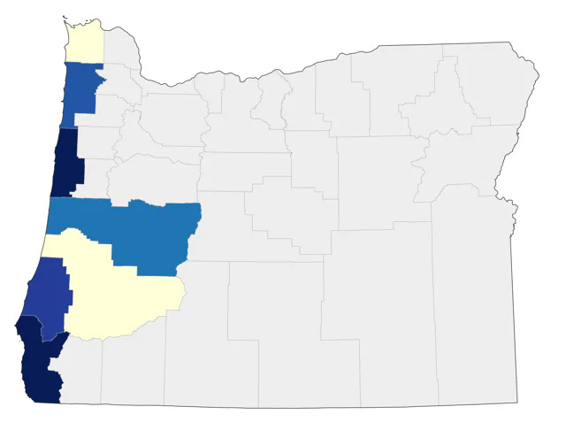 Parakeet Auklet county map