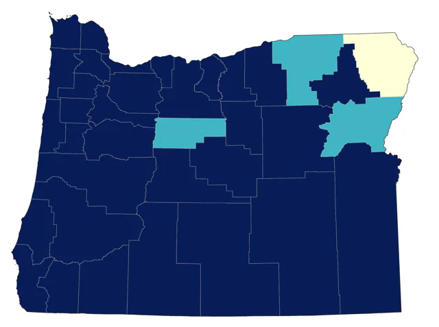 Peregrine Falcon county map