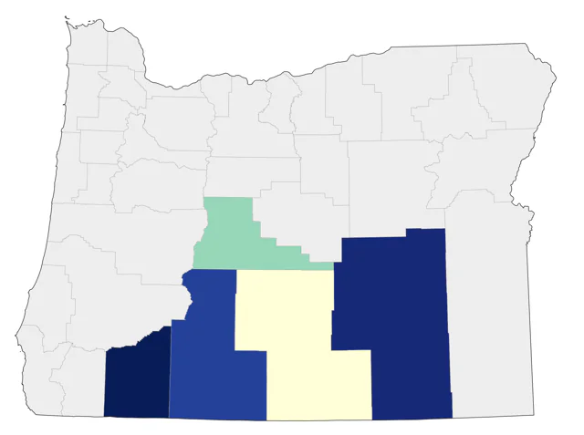 Phainopepla county map