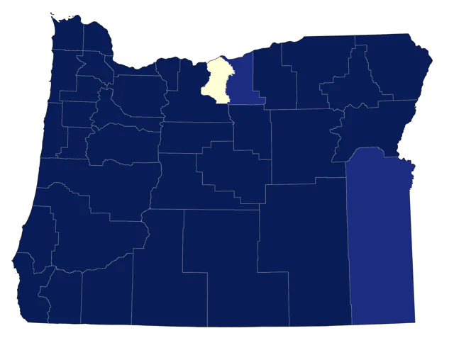 Pileated Woodpecker county map